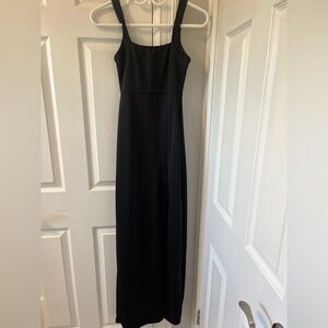 Black long dress with a leg slit